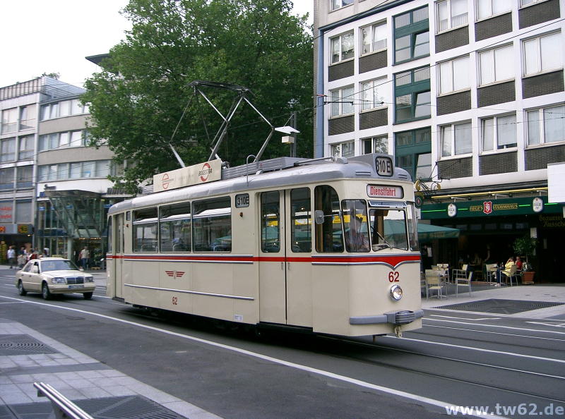 TW 62 zwischen den Haltestellen Bochum-Rathaus und Bongardstraße.
